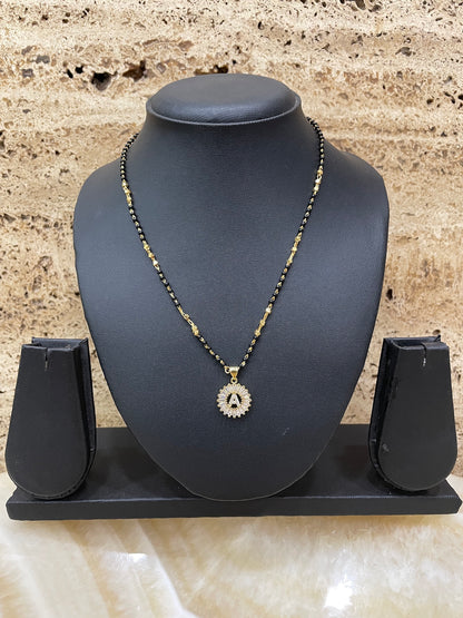 A TO Z Letter American Diamond Short Mangalsutra Design