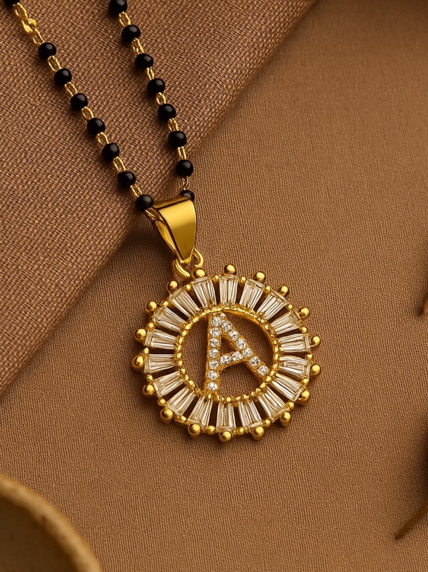 A TO Z Letter American Diamond Short Mangalsutra Design