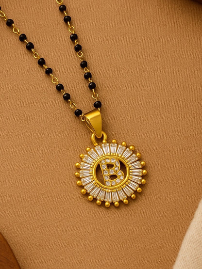 A TO Z Letter American Diamond Short Mangalsutra Design