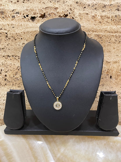 A TO Z Letter American Diamond Short Mangalsutra Design