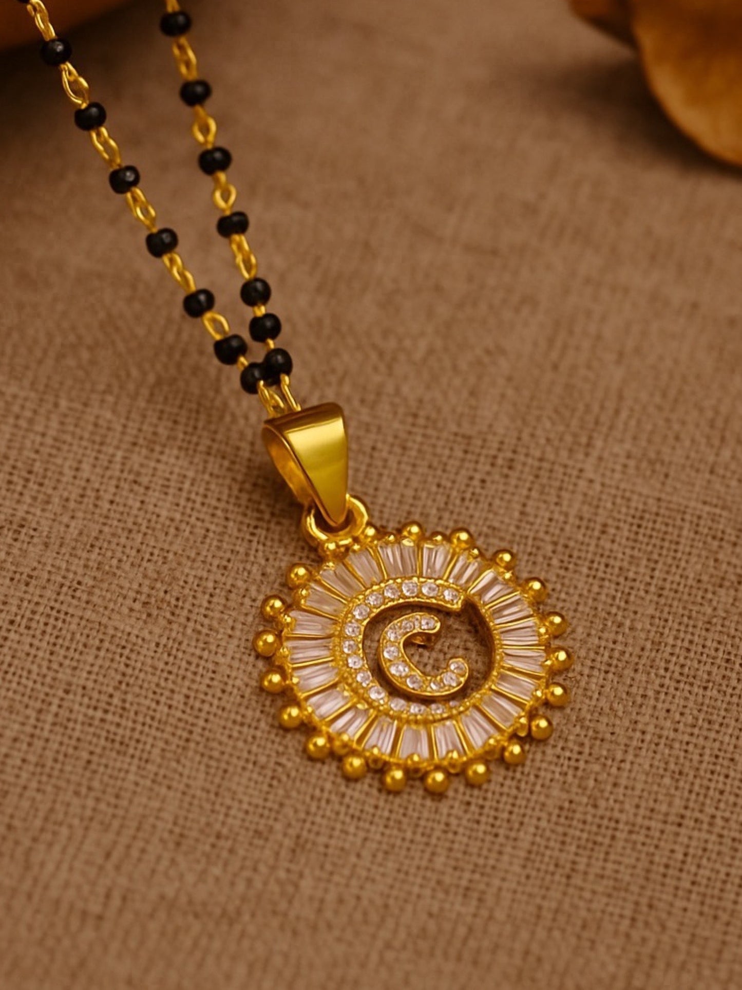A TO Z Letter American Diamond Short Mangalsutra Design