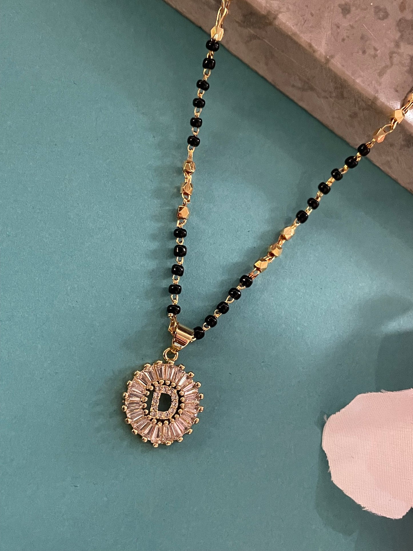 A TO Z Letter American Diamond Short Mangalsutra Design