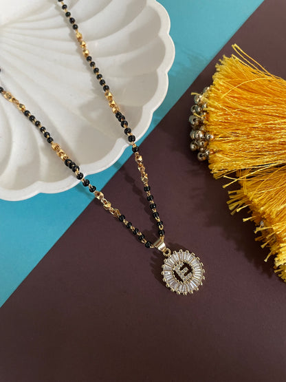A TO Z Letter American Diamond Short Mangalsutra Design