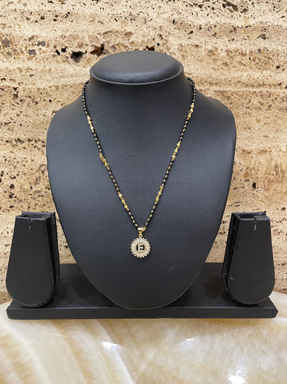 A TO Z Letter American Diamond Short Mangalsutra Design