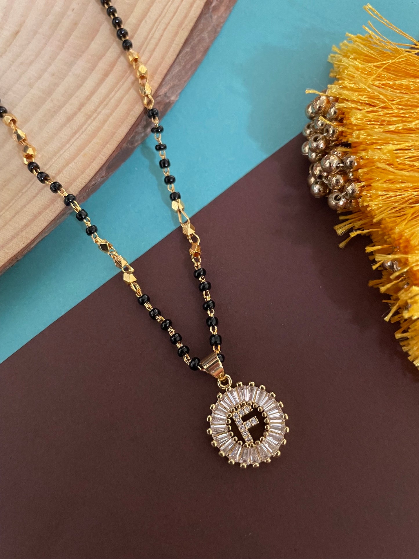 A TO Z Letter American Diamond Short Mangalsutra Design