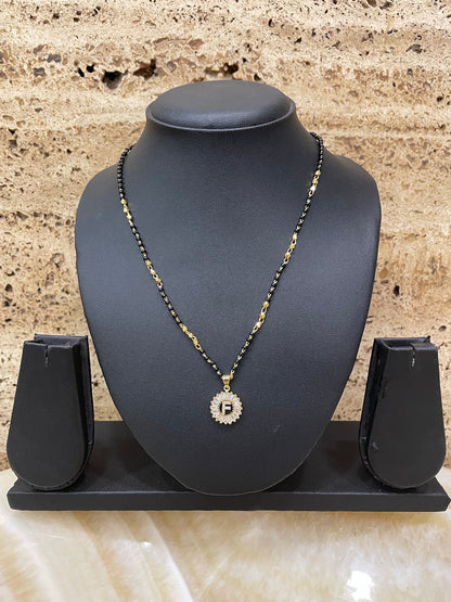 A TO Z Letter American Diamond Short Mangalsutra Design