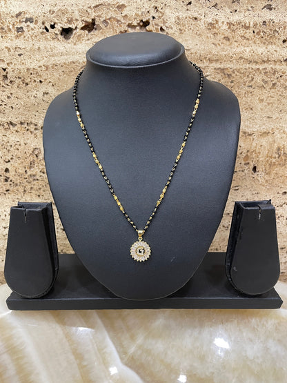 A TO Z Letter American Diamond Short Mangalsutra Design