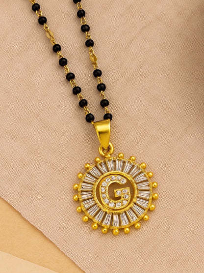 A TO Z Letter American Diamond Short Mangalsutra Design