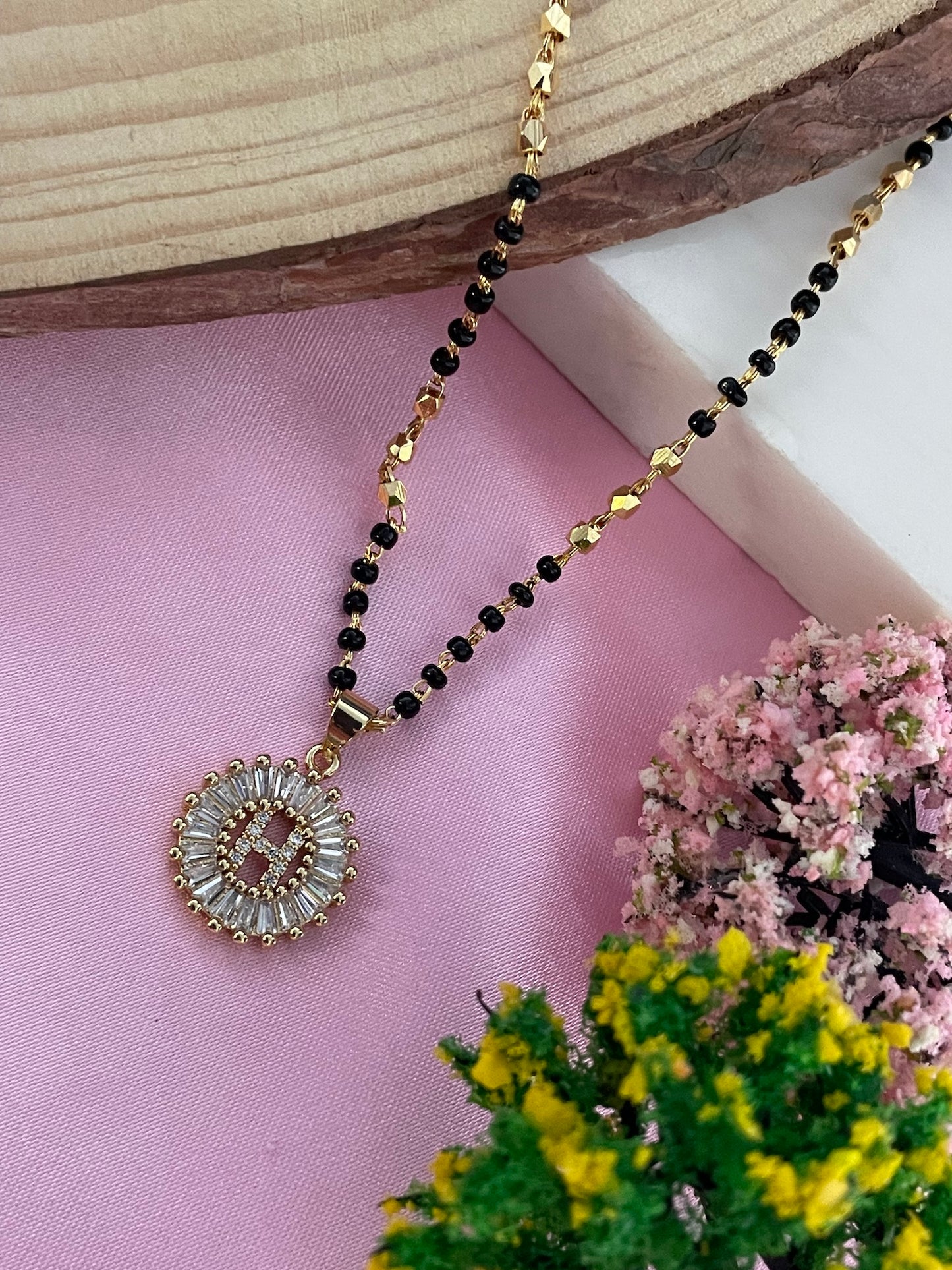 A TO Z Letter American Diamond Short Mangalsutra Design