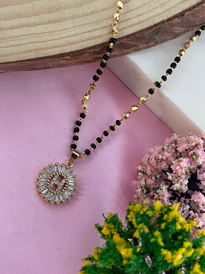 A TO Z Letter American Diamond Short Mangalsutra Design