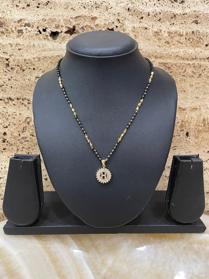 A TO Z Letter American Diamond Short Mangalsutra Design