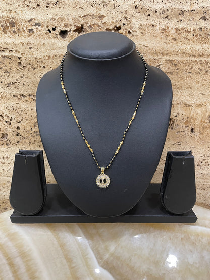 A TO Z Letter American Diamond Short Mangalsutra Design