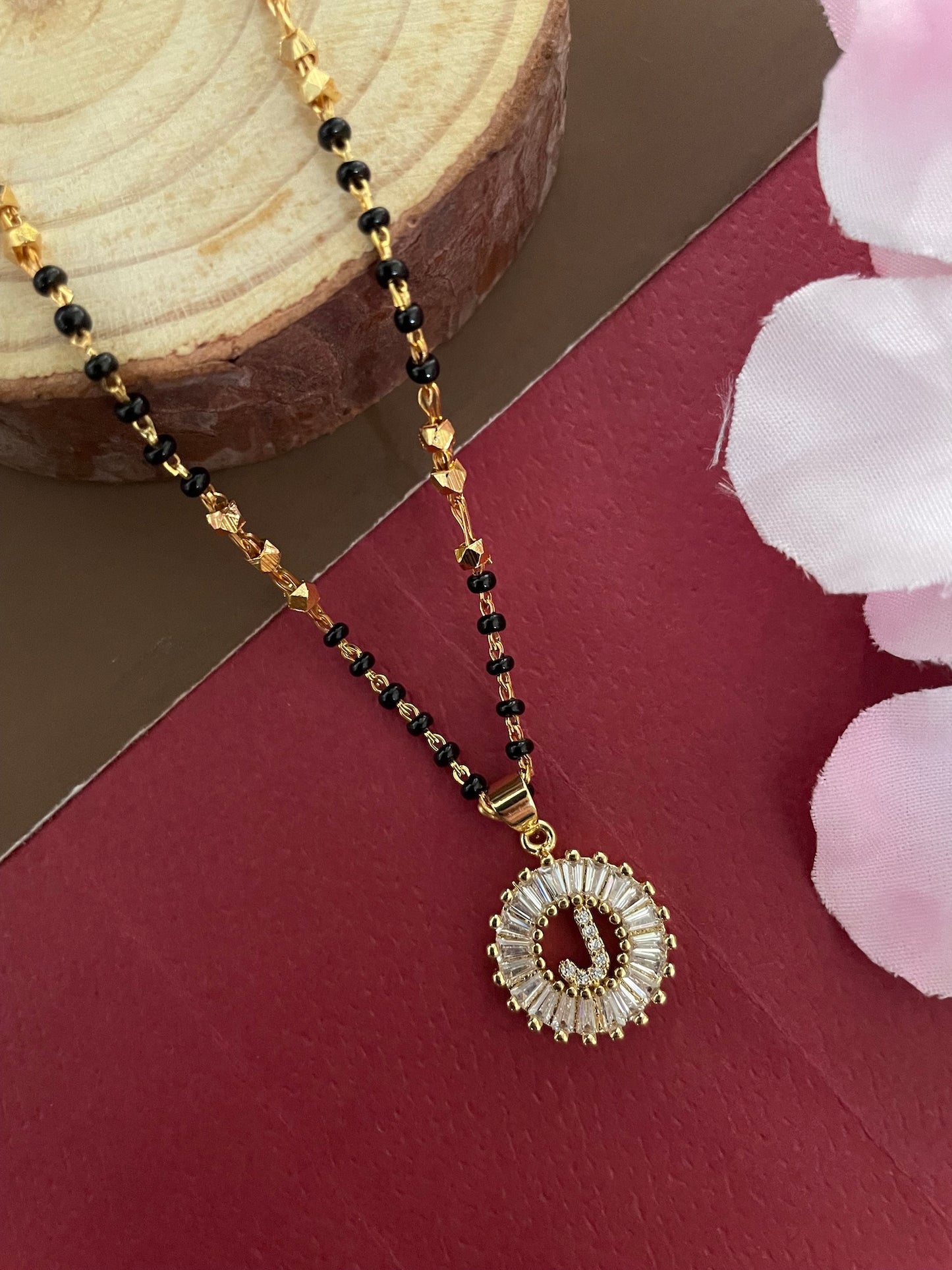 A TO Z Letter American Diamond Short Mangalsutra Design