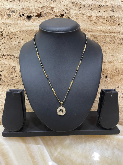 A TO Z Letter American Diamond Short Mangalsutra Design