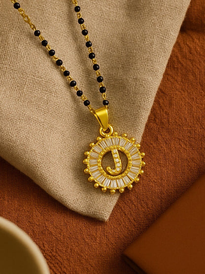 A TO Z Letter American Diamond Short Mangalsutra Design