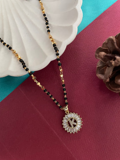 A TO Z Letter American Diamond Short Mangalsutra Design