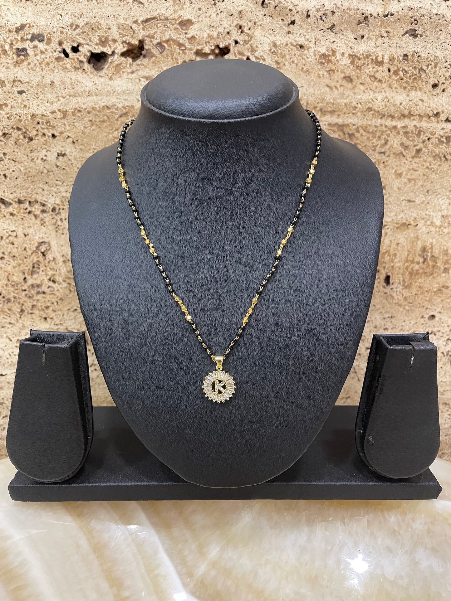 A TO Z Letter American Diamond Short Mangalsutra Design