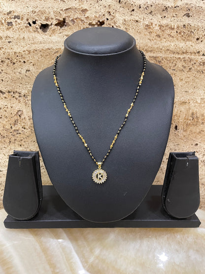 A TO Z Letter American Diamond Short Mangalsutra Design