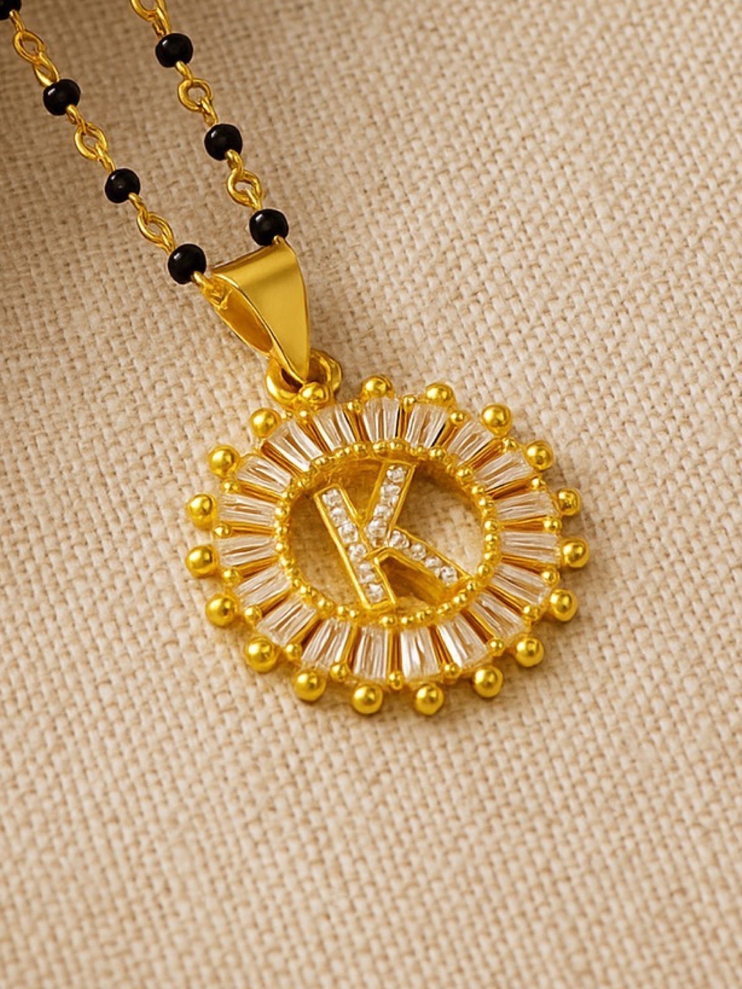 A TO Z Letter American Diamond Short Mangalsutra Design