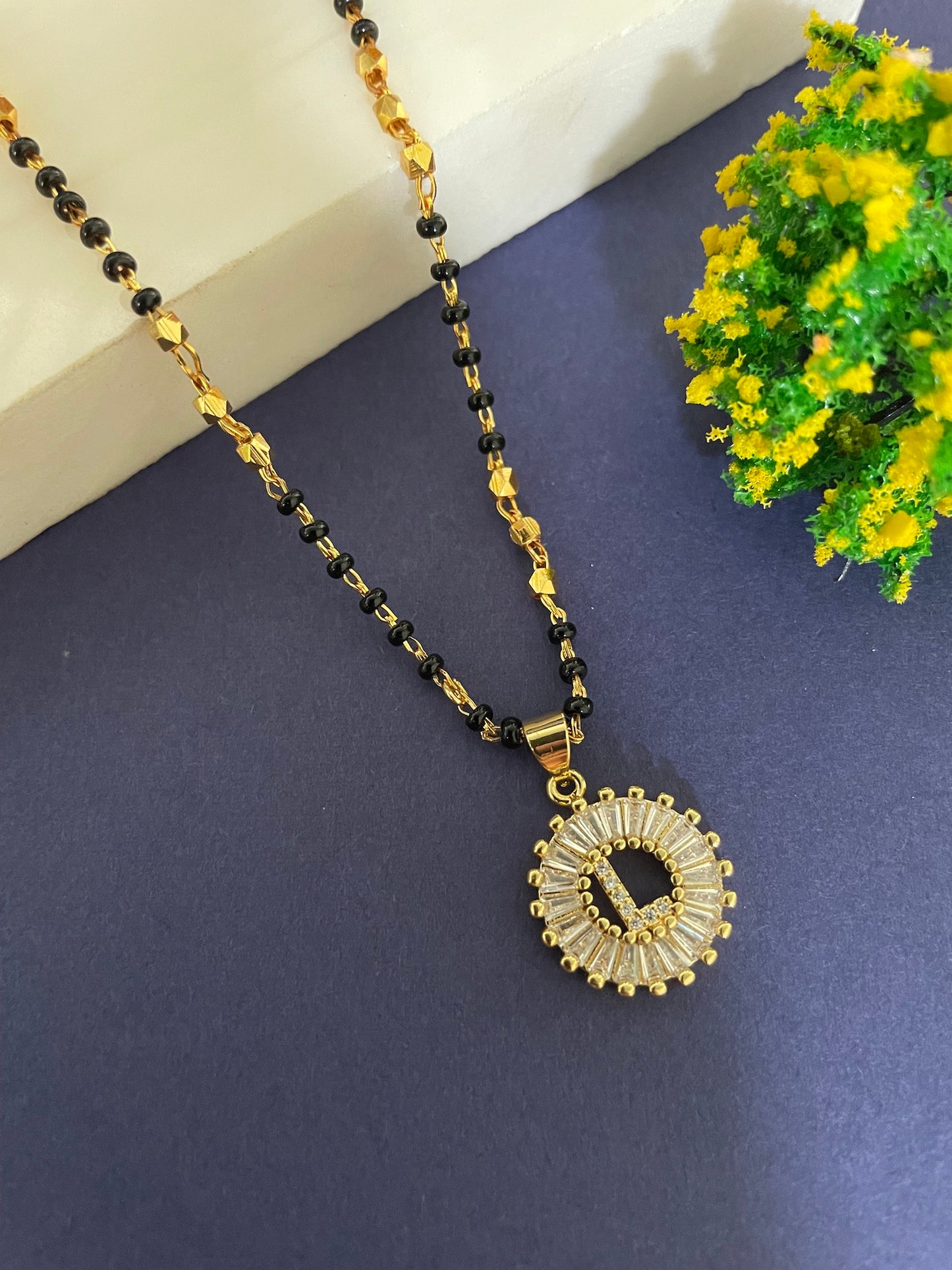 A TO Z Letter American Diamond Short Mangalsutra Design