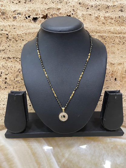 A TO Z Letter American Diamond Short Mangalsutra Design