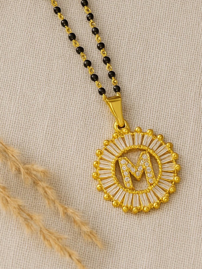 A TO Z Letter American Diamond Short Mangalsutra Design