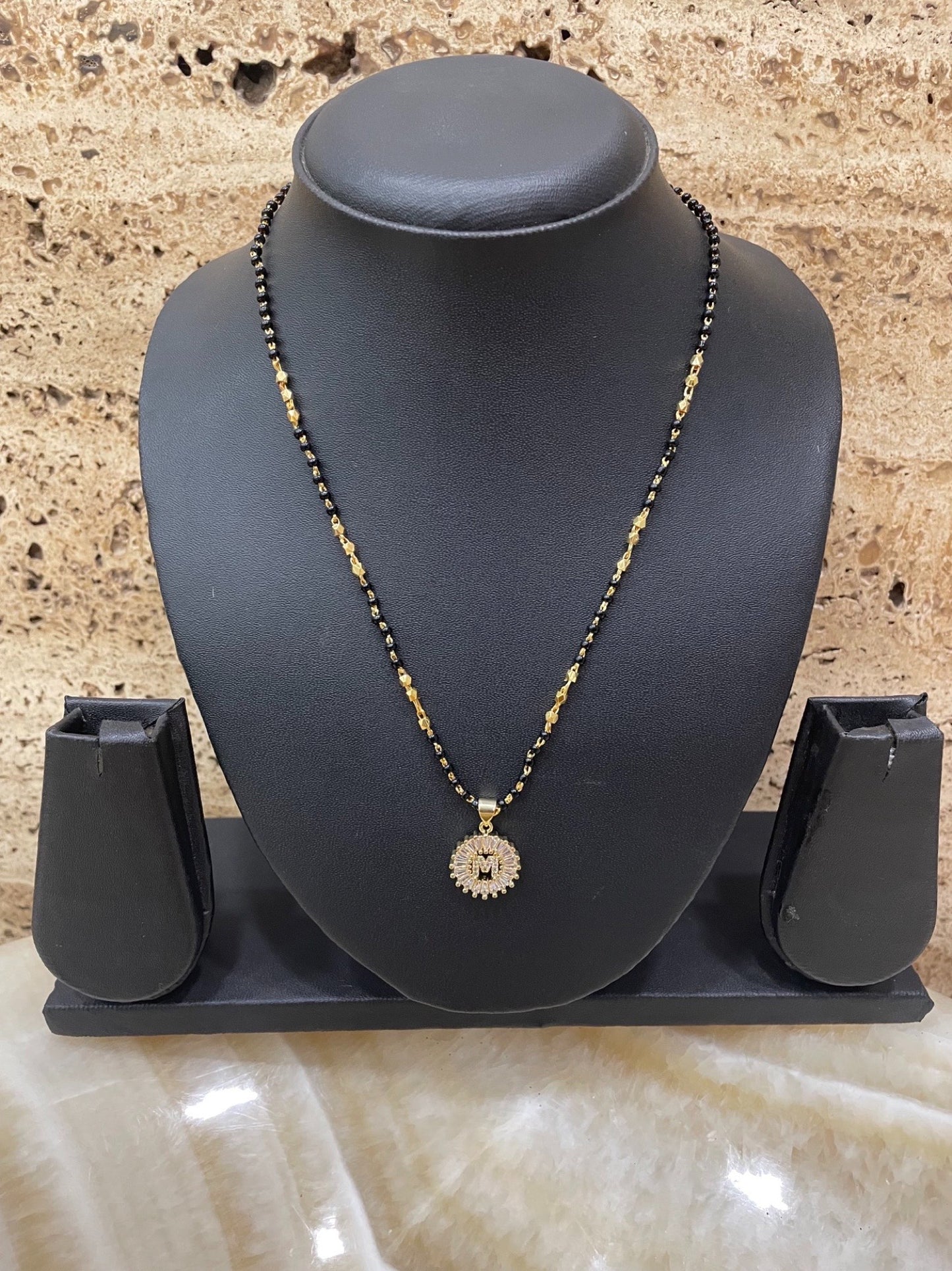 A TO Z Letter American Diamond Short Mangalsutra Design