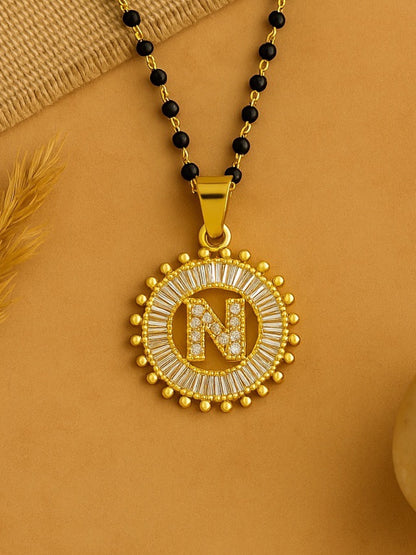 A TO Z Letter American Diamond Short Mangalsutra Design