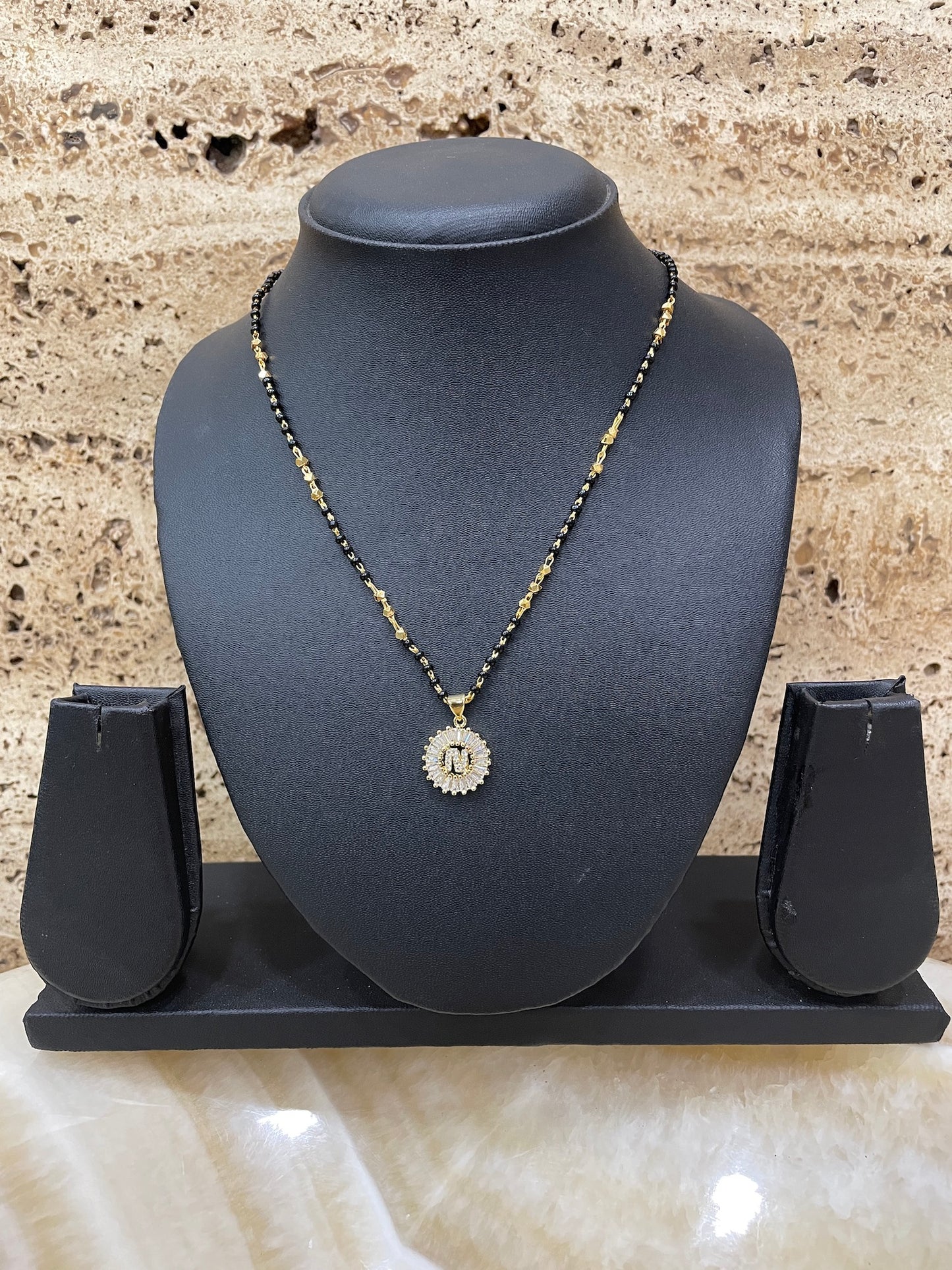 A TO Z Letter American Diamond Short Mangalsutra Design