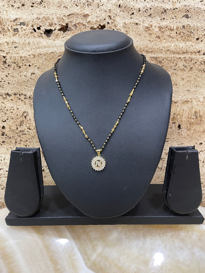 A TO Z Letter American Diamond Short Mangalsutra Design