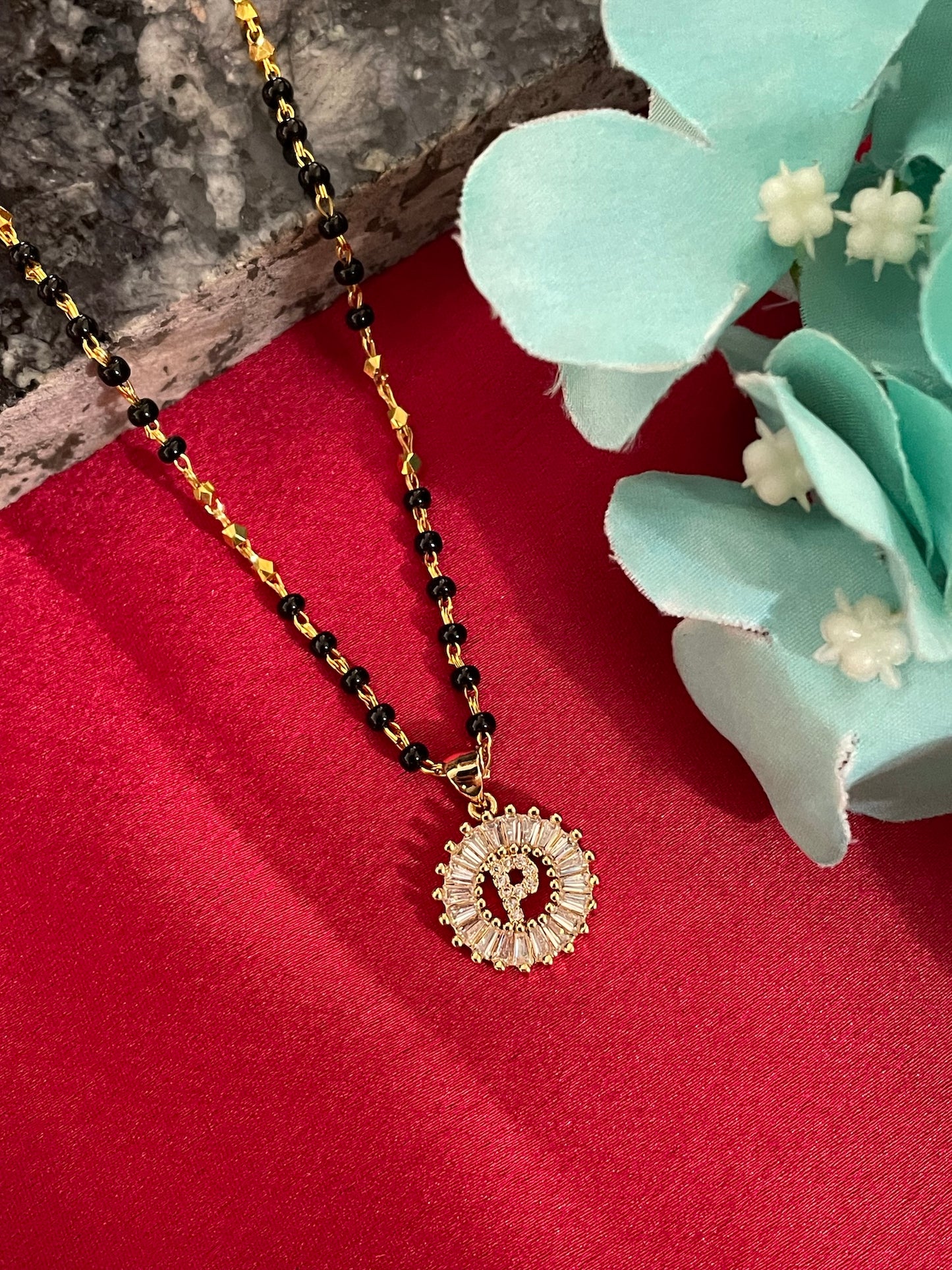 A TO Z Letter American Diamond Short Mangalsutra Design