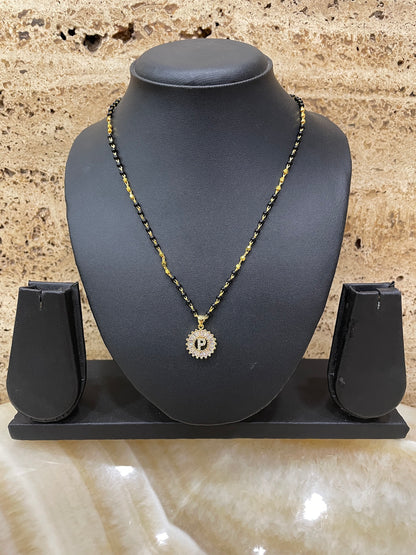 A TO Z Letter American Diamond Short Mangalsutra Design