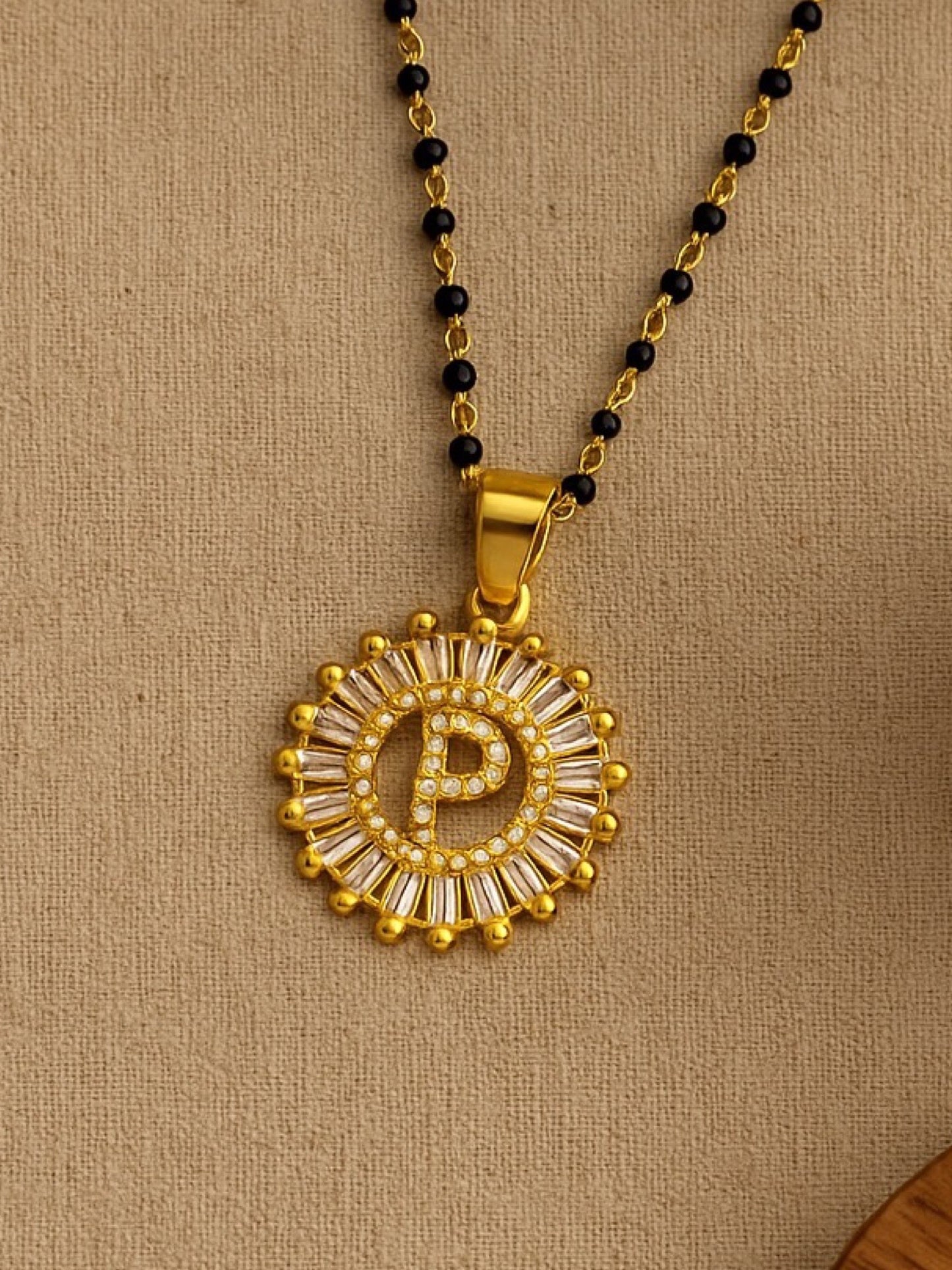 A TO Z Letter American Diamond Short Mangalsutra Design