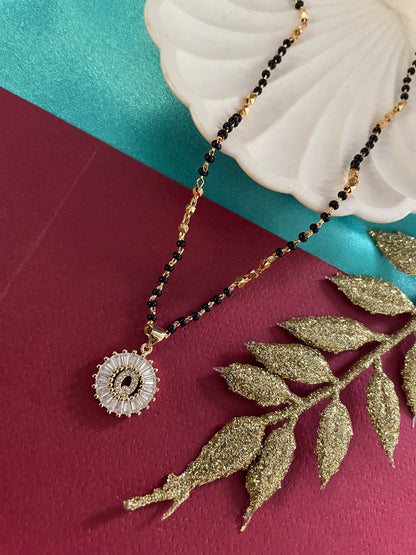 A TO Z Letter American Diamond Short Mangalsutra Design