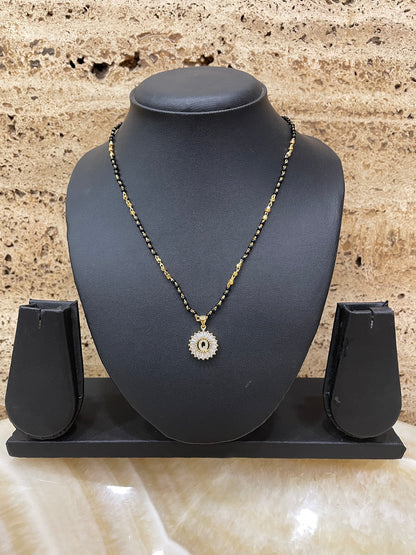A TO Z Letter American Diamond Short Mangalsutra Design