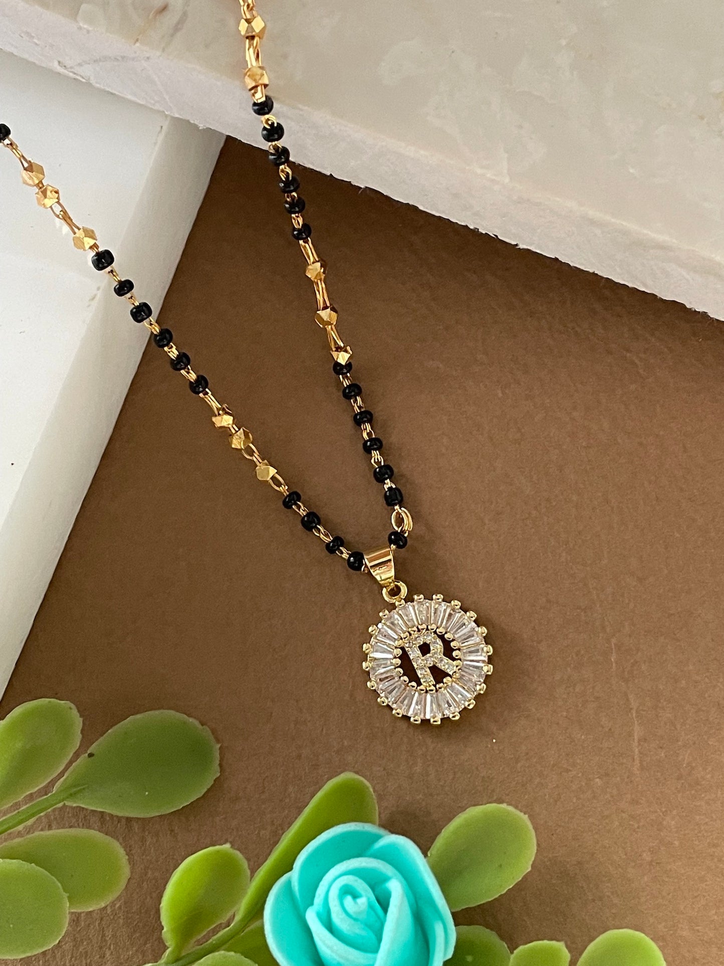 A TO Z Letter American Diamond Short Mangalsutra Design