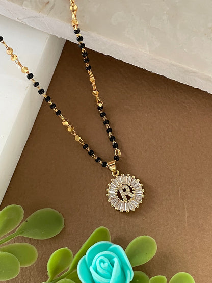 A TO Z Letter American Diamond Short Mangalsutra Design