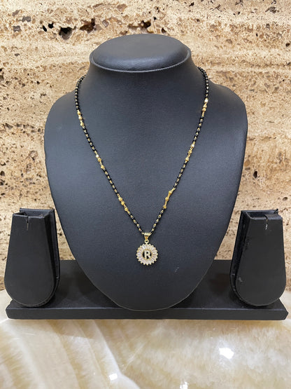 A TO Z Letter American Diamond Short Mangalsutra Design