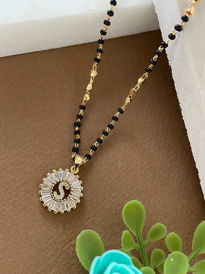 A TO Z Letter American Diamond Short Mangalsutra Design