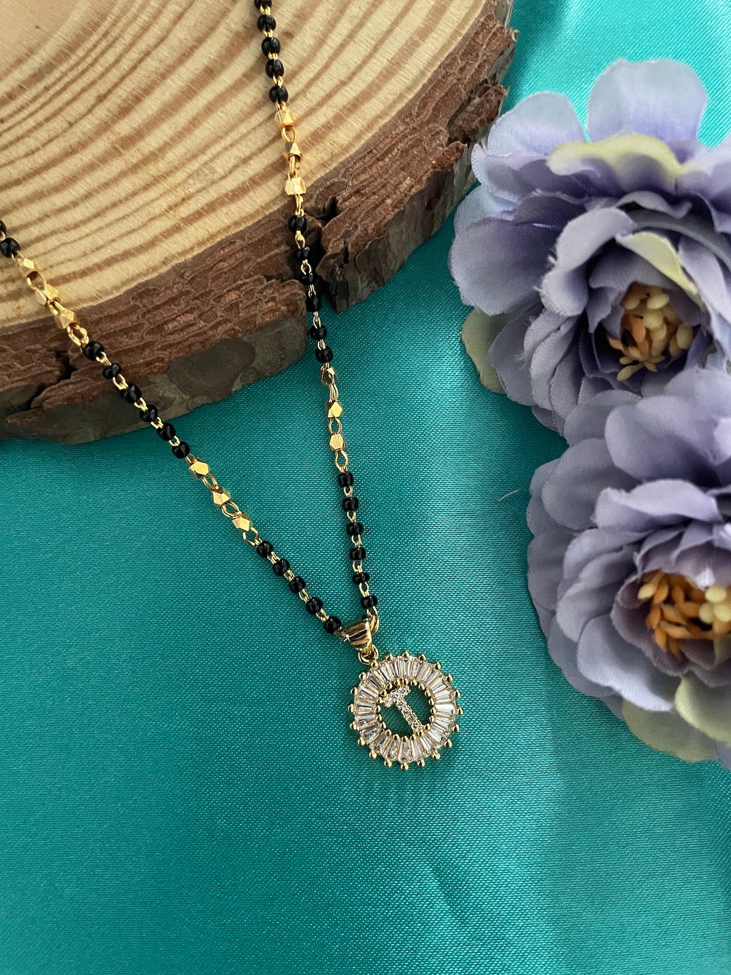 A TO Z Letter American Diamond Short Mangalsutra Design