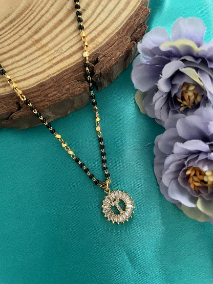 A TO Z Letter American Diamond Short Mangalsutra Design