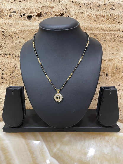 A TO Z Letter American Diamond Short Mangalsutra Design