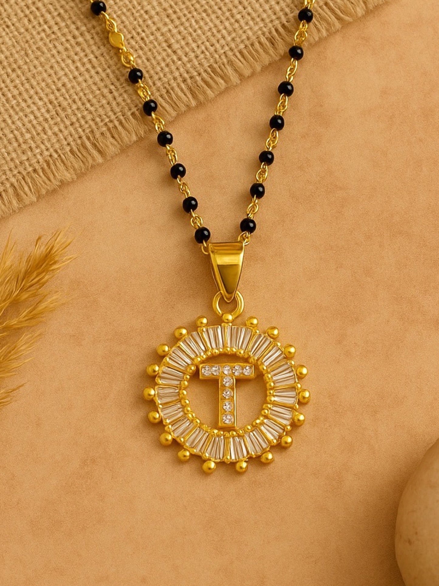 A TO Z Letter American Diamond Short Mangalsutra Design