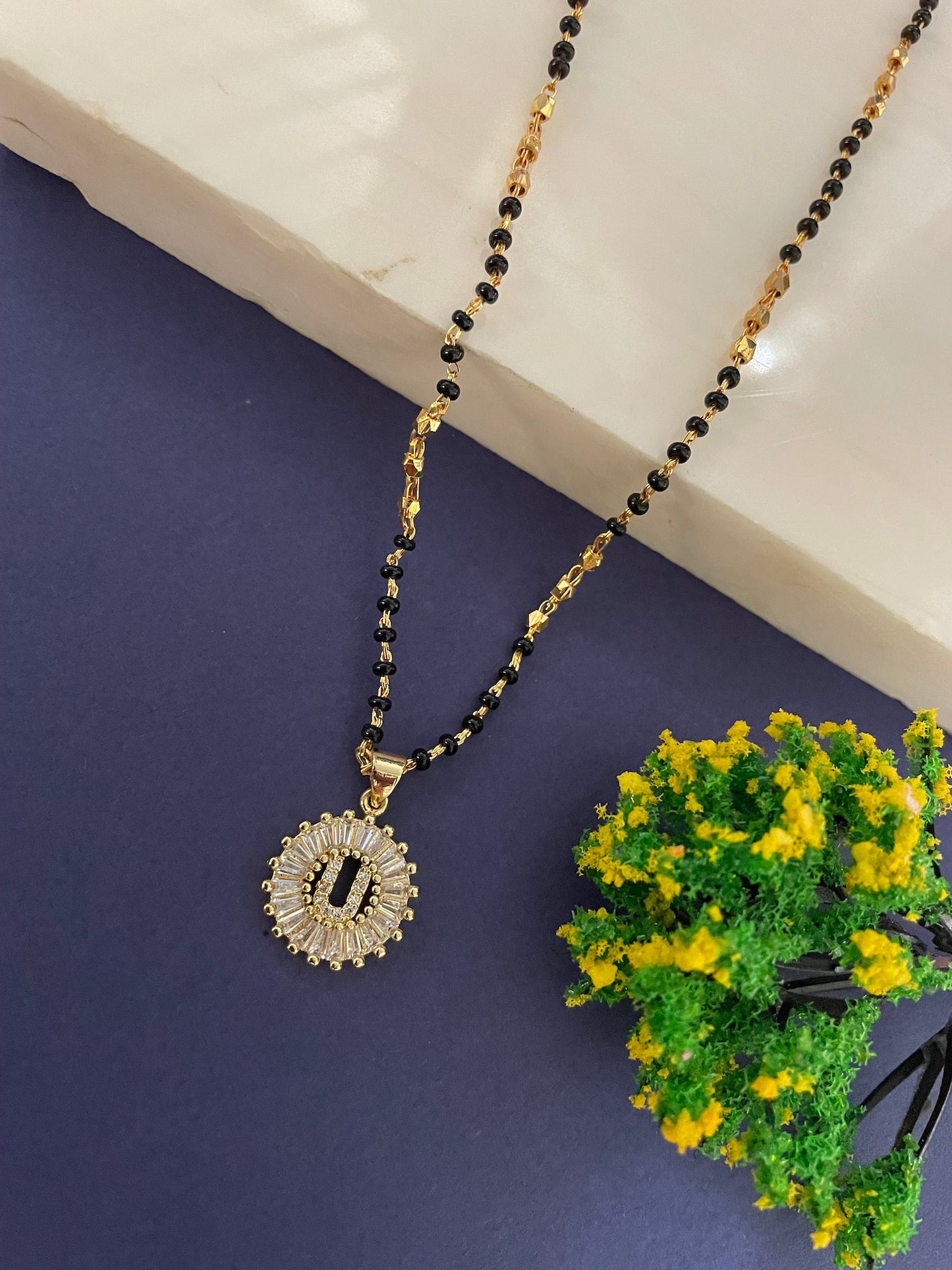 A TO Z Letter American Diamond Short Mangalsutra Design