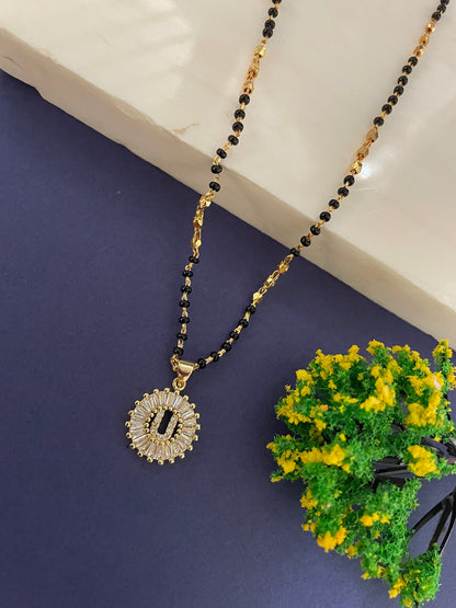 A TO Z Letter American Diamond Short Mangalsutra Design