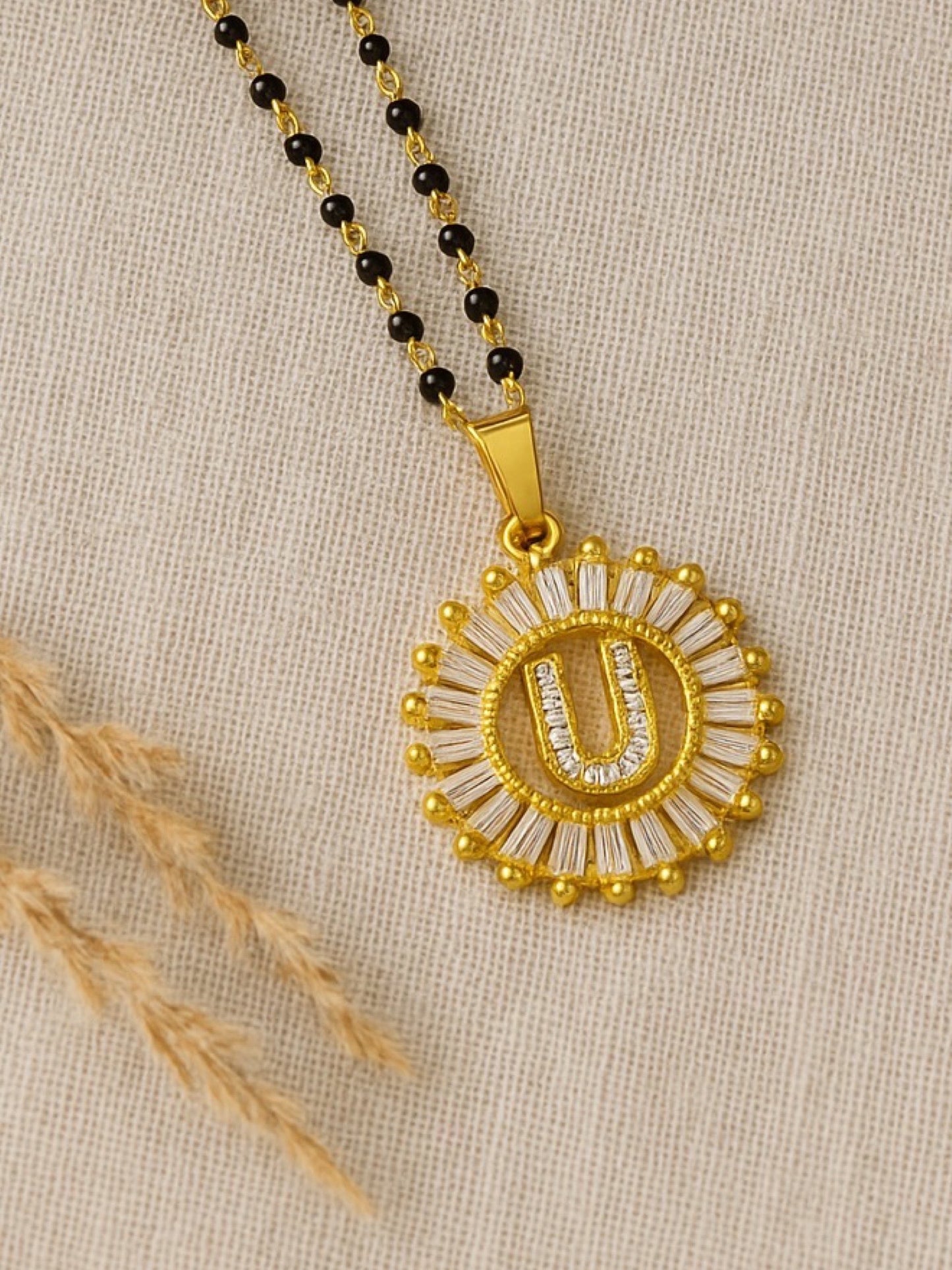 A TO Z Letter American Diamond Short Mangalsutra Design