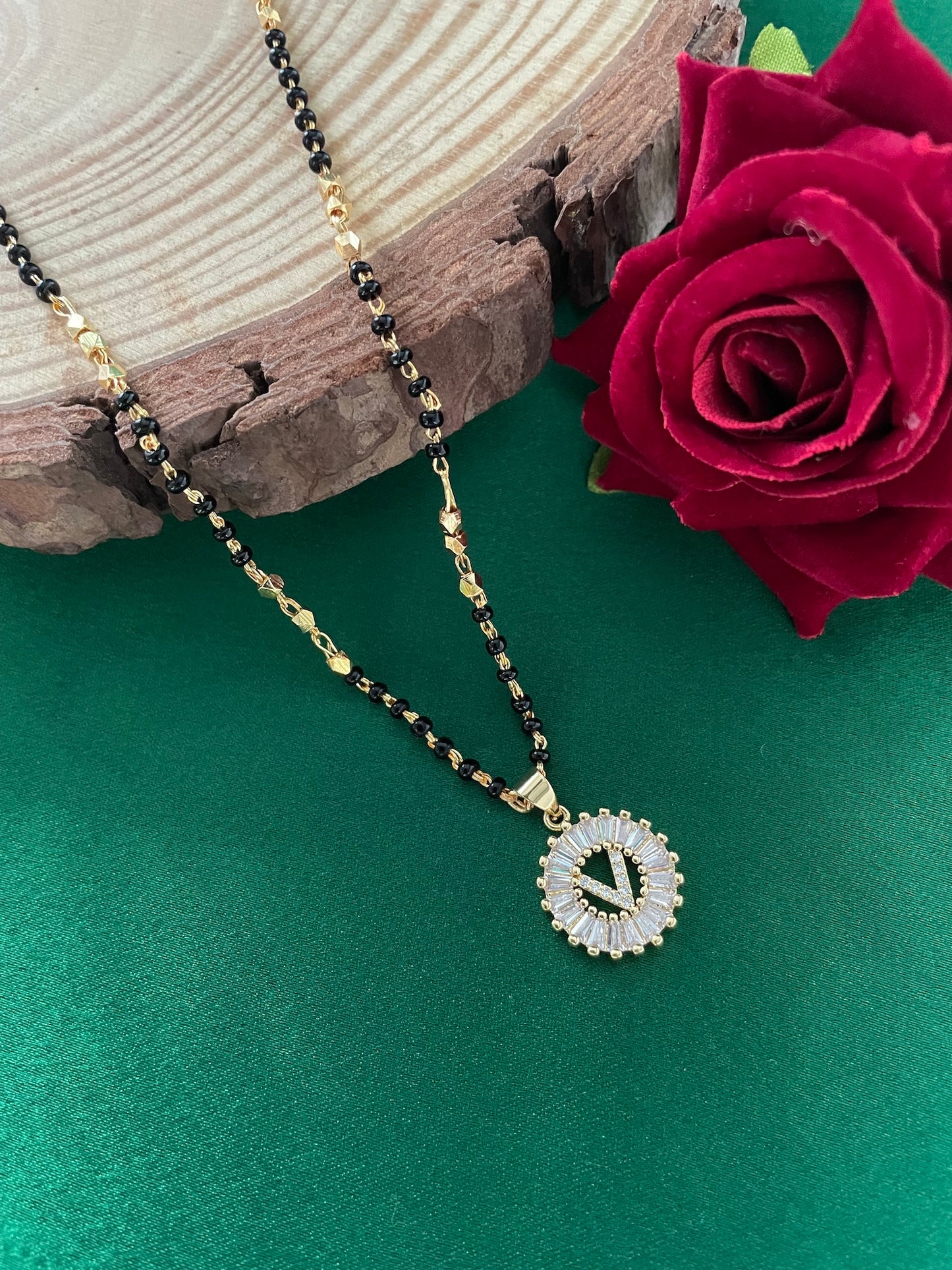 A TO Z Letter American Diamond Short Mangalsutra Design