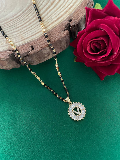 A TO Z Letter American Diamond Short Mangalsutra Design