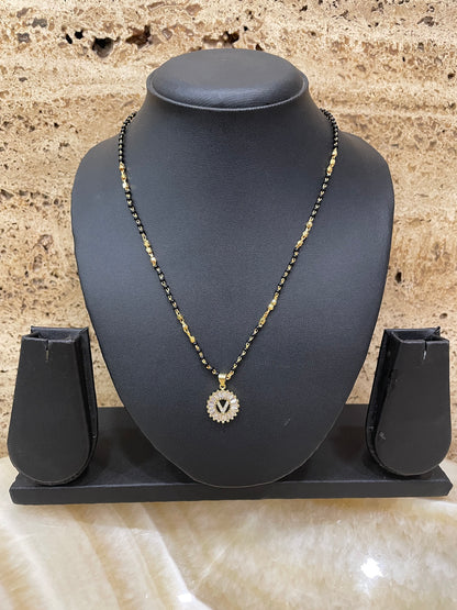 A TO Z Letter American Diamond Short Mangalsutra Design