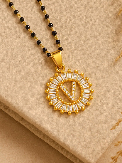 A TO Z Letter American Diamond Short Mangalsutra Design
